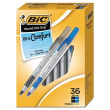 Round Stic Grip Xtra Comfort Stick Ballpoint Pen Value Pack, 1.2mm, Assorted Ink/Barrel, 36/Pack