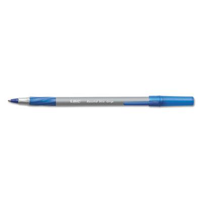 View larger image of Round Stic Grip Xtra Comfort Stick Ballpoint Pen Value Pack, 1.2mm, Blue Ink, Gray Barrel, 36/Pack