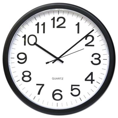 View larger image of Round Wall Clock, 13.5" Overall Diameter, Black Case, 1 AA (sold separately)