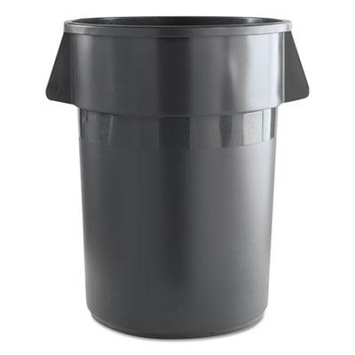 View larger image of Round Waste Receptacle, 44 gal, Plastic, Gray