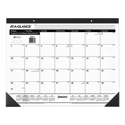 View larger image of Ruled Desk Pad, 22 x 17, White Sheets, Black Binding, Black Corners, 12-Month (Jan to Dec): 2024