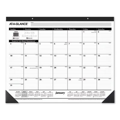View larger image of Ruled Desk Pad, 24 x 19, White Sheets, Black Binding, Black Corners, 12-Month (Jan to Dec): 2024