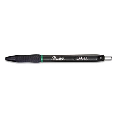 View larger image of S-Gel Retractable Gel Pen, Medium 0.7 mm, Green Ink, Green Barrel, Dozen