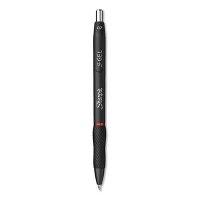 View larger image of S-Gel Retractable Gel Pen, Medium 0.7 mm, Red Ink, Black Barrel, Dozen