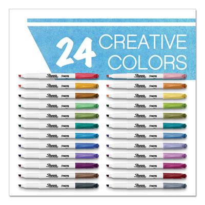 View larger image of S-Note Creative Markers, Chisel Tip, Assorted Colors, 24/Pack