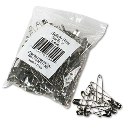 View larger image of Safety Pins, Nickel-Plated, Steel, 2" Length, 144/Pack