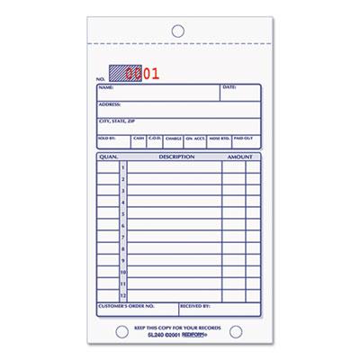 View larger image of Sales Book, 12 Lines, Two-Part Carbonless, 3.63 x 6.38, 50 Forms Total