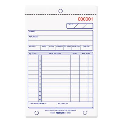 View larger image of Sales Book, 12 Lines, Three-Part Carbonless, 4.25 x 6.38, 50 Forms Total