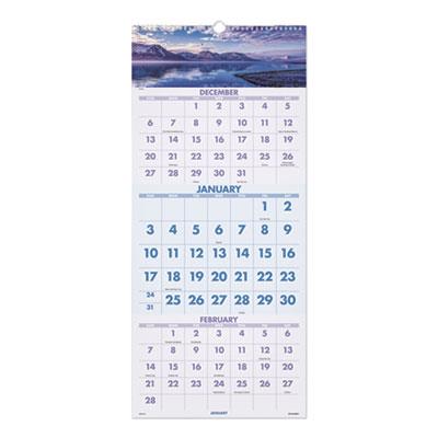 View larger image of Scenic Three-Month Wall Calendar, Scenic Landscape Photography, 12 x 27, White Sheets, 14-Month (Dec to Jan): 2022 to 2024