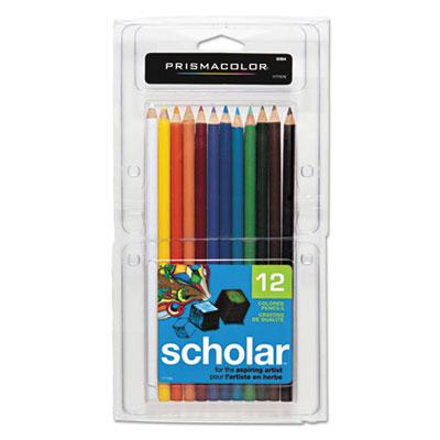 View larger image of Scholar Colored Pencil Set, 3 mm, 2B, Assorted Lead and Barrel Colors, Dozen