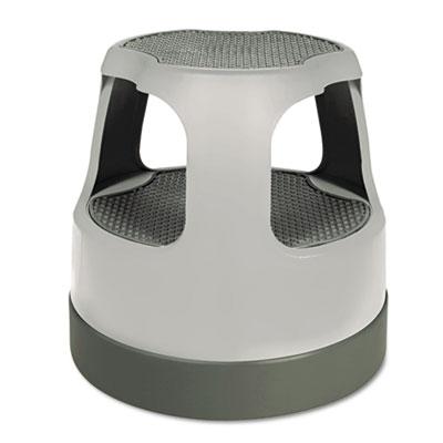 View larger image of Scooter Stool, Round, 2-Step, Step and Lock Wheels, 300 lb Capacity, 15" Working Height, Gray