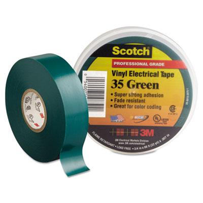 View larger image of Scotch 35 Vinyl Electrical Color Coding Tape, 3" Core, 0.75" x 66 ft, Green
