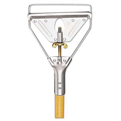 View larger image of Screw Clamp Metal Head Wooden Mop Handle, #20+, 1.13" dia x 62", Natural