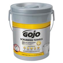 Scrubbing Towels, Hand Cleaning, Silver/Yellow, 10 1/2 x 12, 72/Bucket, 6/Carton