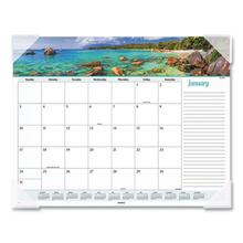 Seascape Panoramic Desk Pad, Seascape Panoramic Photography, 22 x 17, White Sheets, Clear Corners, 12-Month (Jan-Dec): 2023
