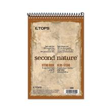 Second Nature Recycled Notepads, Gregg Rule, Brown Cover, 70 White 6 X 9 Sheets