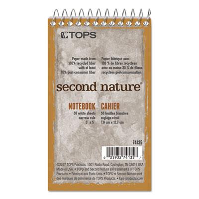 View larger image of Second Nature Wirebound Notepads, Narrow Rule, Randomly Assorted Cover Colors, 50 White 3 X 5 Sheets