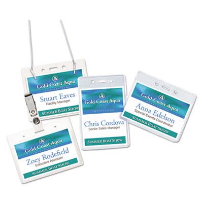 View larger image of Secure Top Hanging-Style Badge Holders, Horizontal, 4w x 3h, Clear, 100/Box