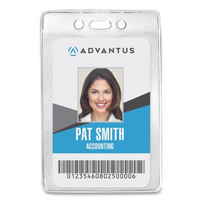 View larger image of Security ID Badge Holders, Vertical, Pre-Punched for Chain/Clip, Clear, 2.63" x 4.38" Holder, 2.38" x 3.75" Insert, 50/Box