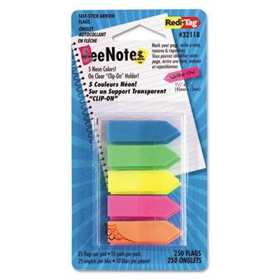 View larger image of Seenotes Transparent-Film Arrow Page Flags, Assorted Colors, 50/pad, 5 Pads