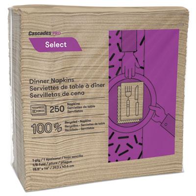 View larger image of Select Dinner Napkins, 1-Ply, 16 X 15.5, Natural, 250/pack, 12 Packs/carton