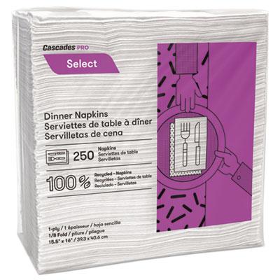 View larger image of Select Dinner Napkins, 1-Ply, White, 15.5 x 16, 250/Pack, 12/Carton