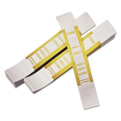 View larger image of Self-Adhesive Currency Straps, Mustard, $10,000 in $100 Bills, 1000 Bands/Pack