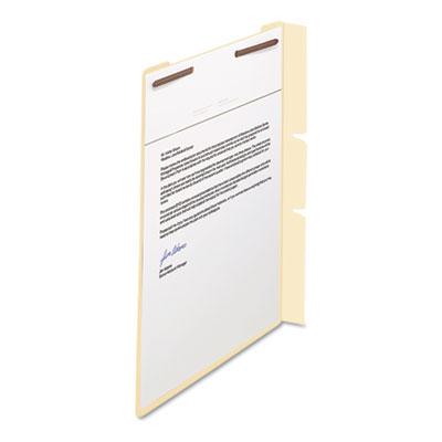 View larger image of Self-Adhesive Folder Dividers with Twin-Prong Fasteners for Top/End Tab Folders, 1 Fastener, Letter Size, Manila, 100/Box