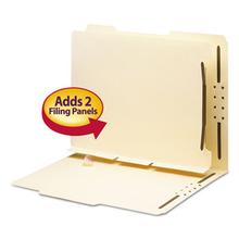 Self-Adhesive Folder Dividers with Twin-Prong Fasteners for Top/End Tab Folders, 1 Fastener, Letter Size, Manila, 25/Pack
