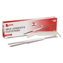 Self-Adhesive Two-Prong Paper Fastener Bases, 2" Capacity, 2.75" Center to Center, Matte Steel, 100/Box