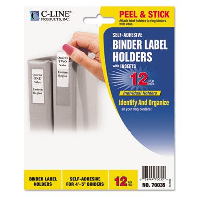 View larger image of Self-Adhesive Ring Binder Label Holders, Top Load, 2.75 x 3.63, Clear, 12/Pack