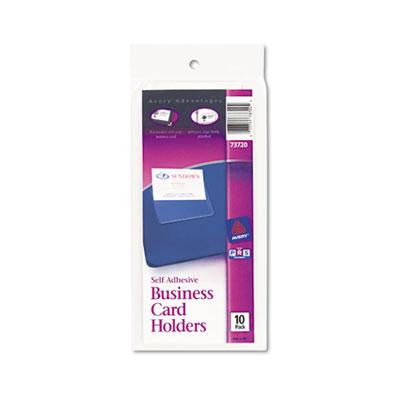 View larger image of Self-Adhesive Top-Load Business Card Holders, Top Load, 3.5 x 2, Clear, 10/Pack