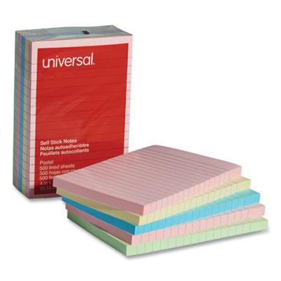 View larger image of Self-Stick Note Pads, 4 x 6, Lined, Assorted Pastel Colors, 100-Sheet, 5/PK