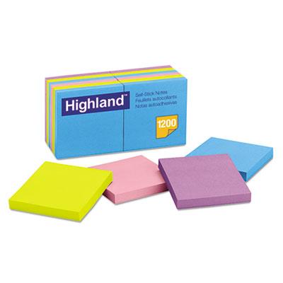 View larger image of Self-Stick Notes, 3 x 3, Assorted Bright, 100-Sheet, 12/Pack