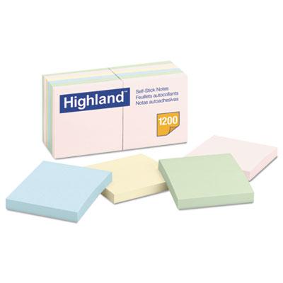 View larger image of Self-Stick Notes, 3 x 3, Assorted Pastel, 100-Sheet, 12/Pack