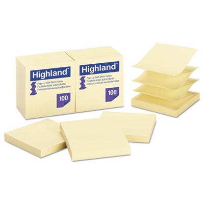 View larger image of Self-Stick Pop-Up Notes, 3 x 3, Yellow, 100-Sheet, 12/PK