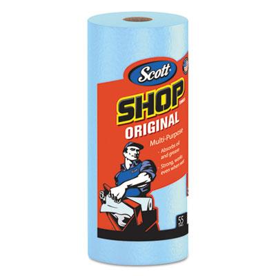 View larger image of Shop Towels, Standard Roll, 1-Ply, 9.4 x 11, Blue, 55/Roll, 30 Rolls/Carton
