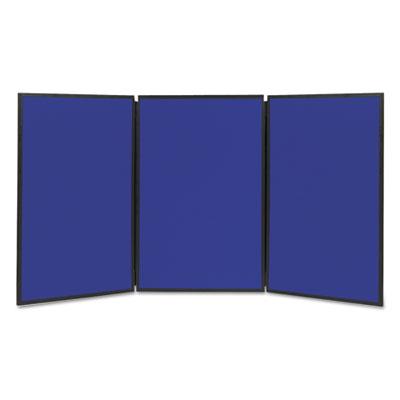 View larger image of Show-It! Display System, Three-Panel Display, 72 x 36, Blue/Gray Surface, Black PVC Frame