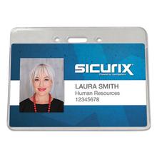 Sicurix Proximity Badge Holder, Horizontal, 4w x 3h, Clear, 50/Pack