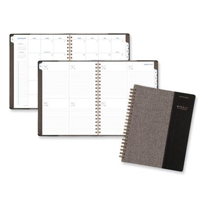 View larger image of Signature Collection Black/Gray Felt Weekly/Monthly Planner, 11.25 x 9.5, Black/Gray Cover, 13-Month (Jan to Jan): 2024-2025