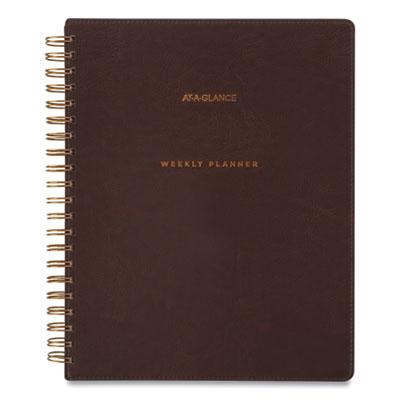 View larger image of Signature Collection Distressed Brown Weekly Monthly Planner, 11 x 8.5, Brown Cover, 13-Month (Jan to Jan): 2023 to 2024