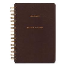 Signature Collection Distressed Brown Weekly Monthly Planner, 8.5 x 5.5, Brown Cover, 13-Month (Jan to Jan): 2023 to 2024