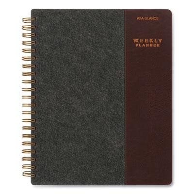 View larger image of Signature Collection Two-Toned Weekly/Monthly Planner, 11 x 8.5, Gray/Brown Cover, 13-Month (Jan to Jan): 2023 to 2024