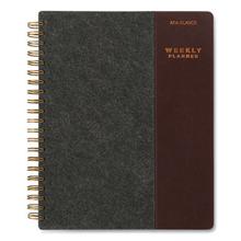 Signature Collection Two-Toned Weekly/Monthly Planner, 11 x 8.5, Gray/Brown Cover, 13-Month (Jan to Jan): 2023 to 2024