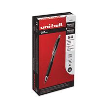 Signo 207 Gel Pen, Retractable, Fine 0.5 mm, Black Ink, Smoke/Black Barrel, Dozen