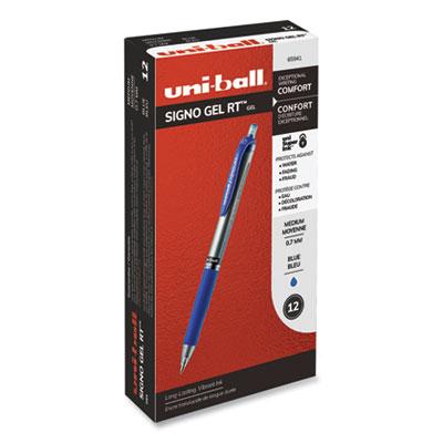 View larger image of Signo Gel Pen, Retractable, Medium 0.7 mm, Blue Ink, Silver/Blue Barrel, Dozen