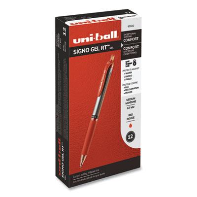 View larger image of Signo Gel Pen, Retractable, Medium 0.7 mm, Red Ink, Silver/Red Barrel, Dozen