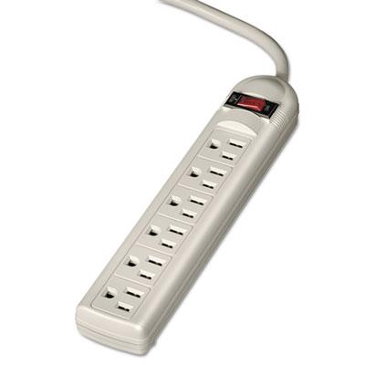 View larger image of Six-Outlet Power Strip, 120V, 6 ft Cord, 9.63 x 1.81 x 1.44, Platinum