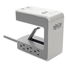 Six-Outlet Surge Protector with Two USB-A and One USB-C Ports, 8 ft Cord, 1080 Joules, Gray
