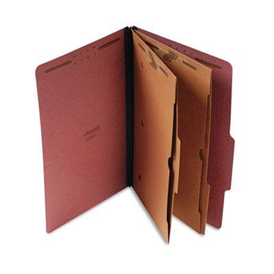 View larger image of Six-Section Classification Folder with Pockets, 2" Expansion, 2 Dividers, 6 Fasteners, Legal Size, Red Exterior, 10/Box